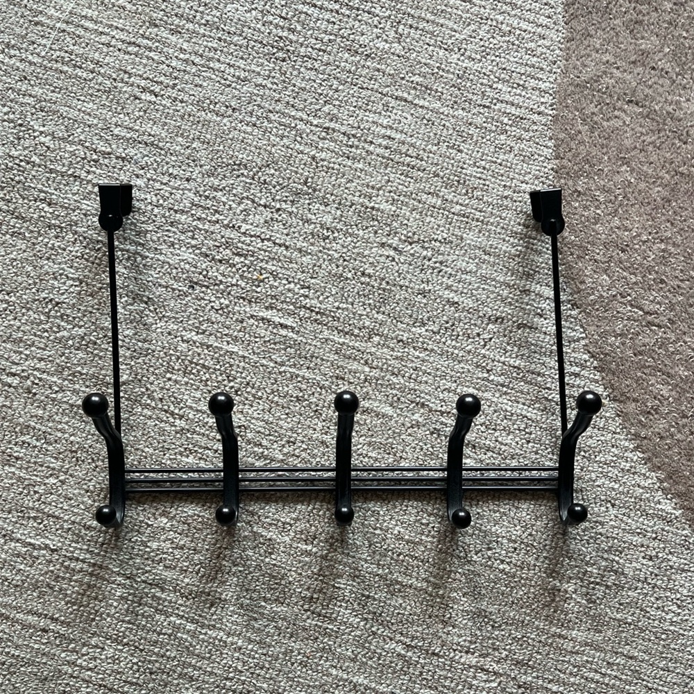 Black Wall-Mounted Coat Rack